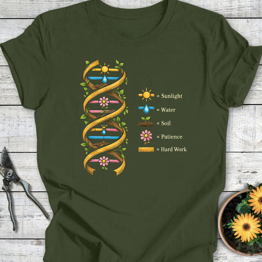 Printify T-Shirt Military Green / S Gardening DNA T-Shirt