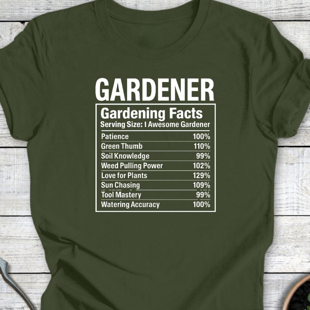 Printify T-Shirt Military Green / S Gardening Facts
