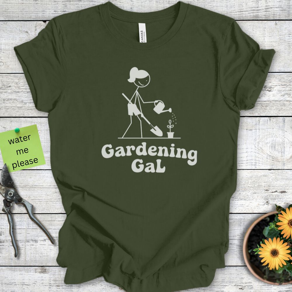 Printify T-Shirt Military Green / S Gardening Gal