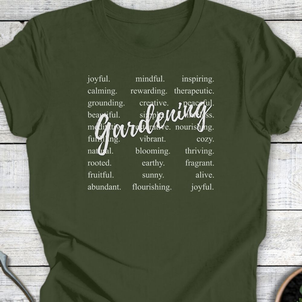 Printify T-Shirt Military Green / S Gardening Vibes