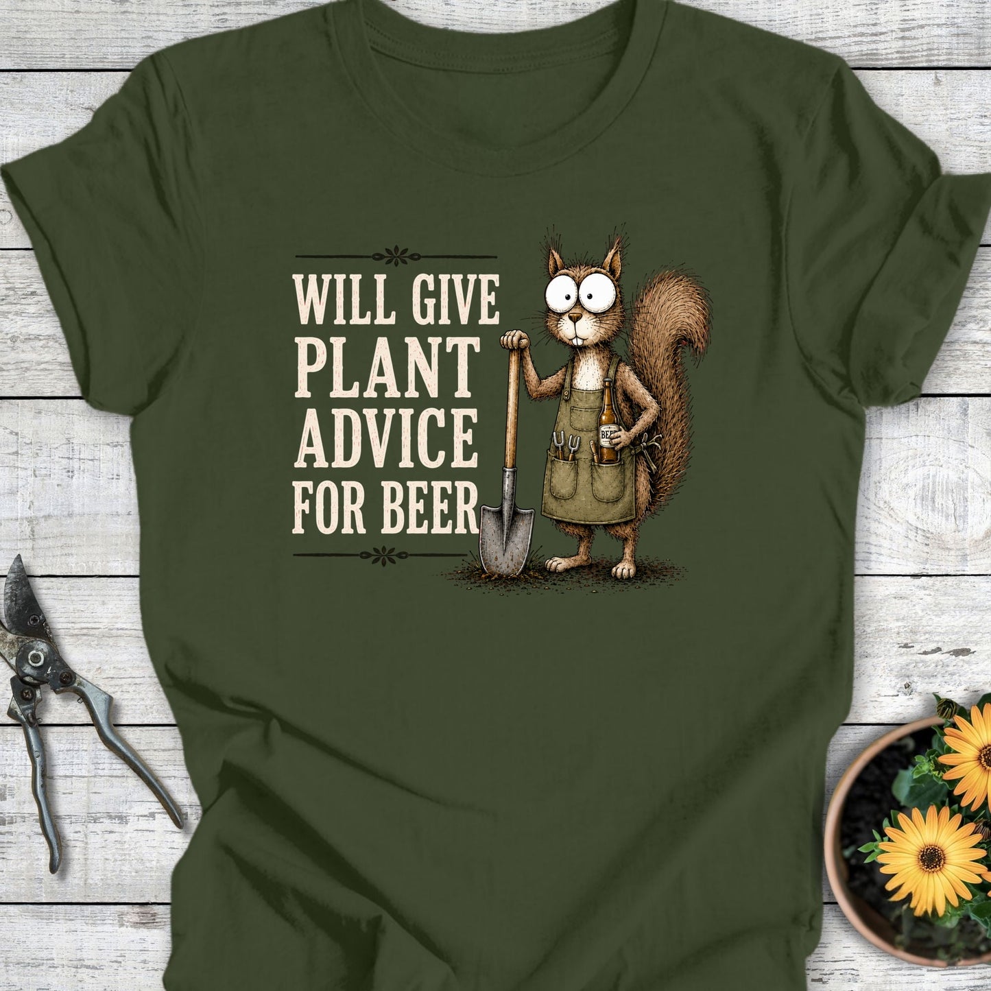 Printify T-Shirt Military Green / S Give Plant Advice T-Shirt