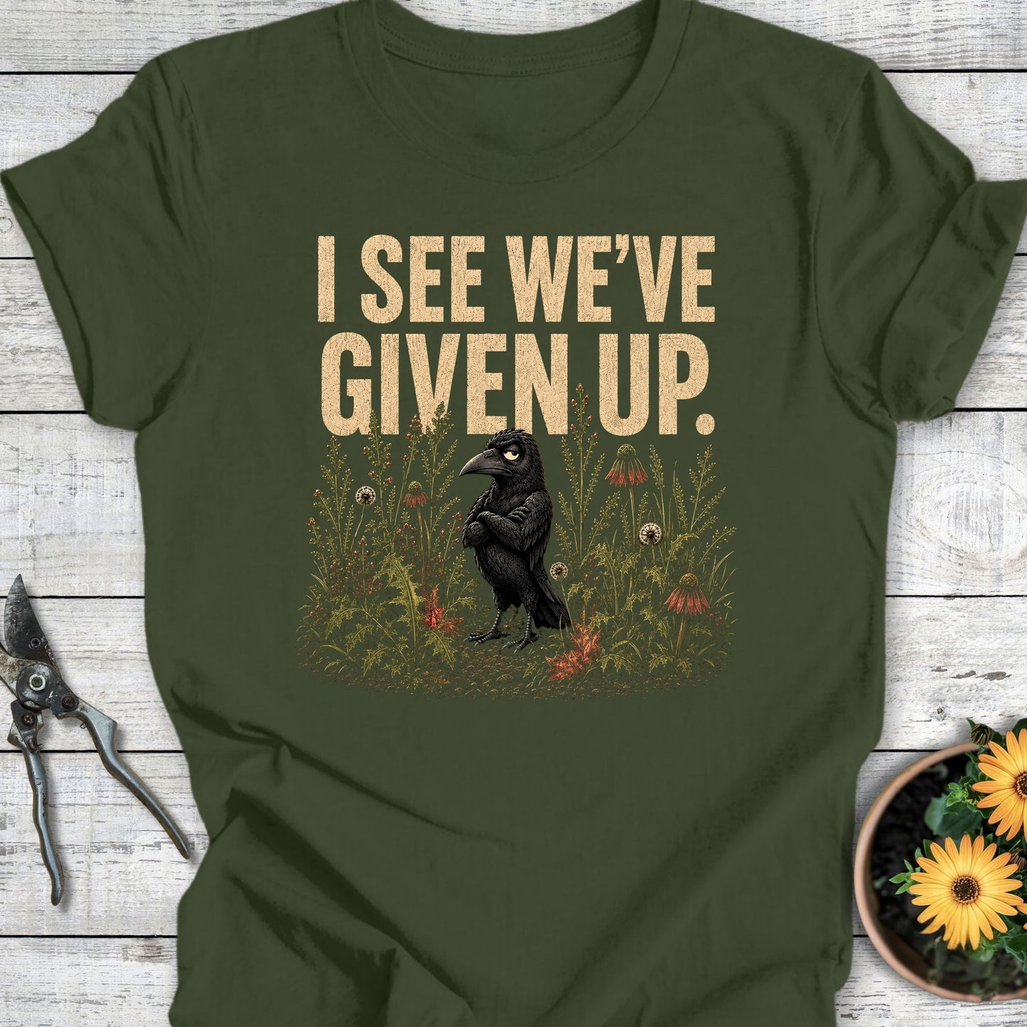 Printify T-Shirt Military Green / S Given Up T-Shirt