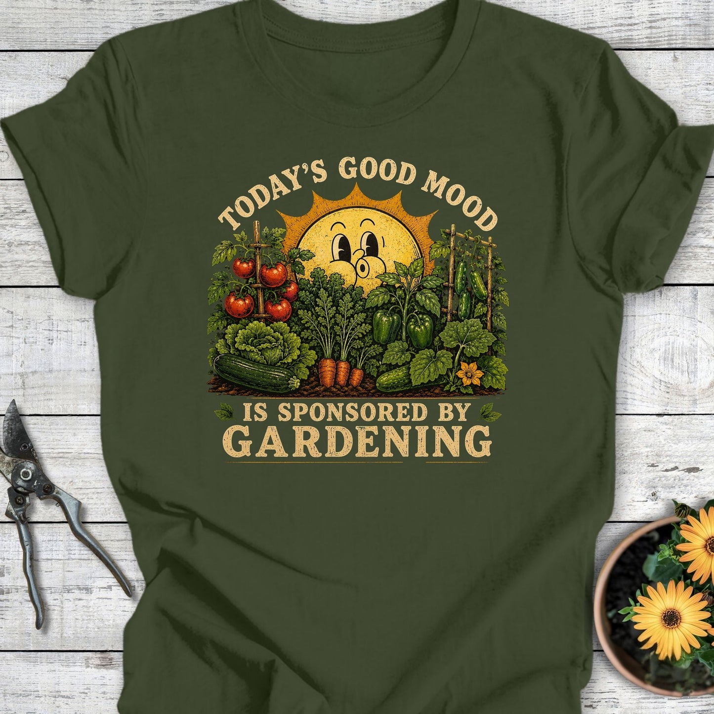 Printify T-Shirt Military Green / S Good Mood T-Shirt