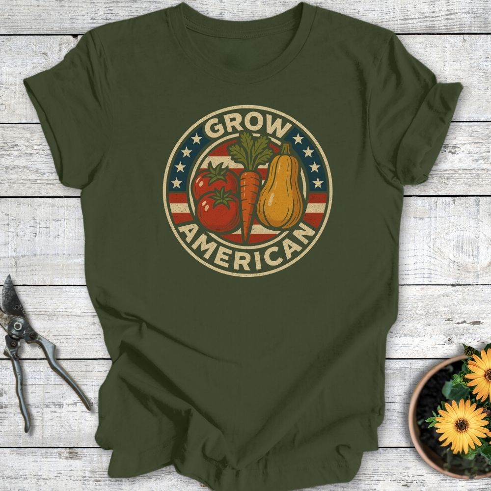 Printify T-Shirt Military Green / S Grow American