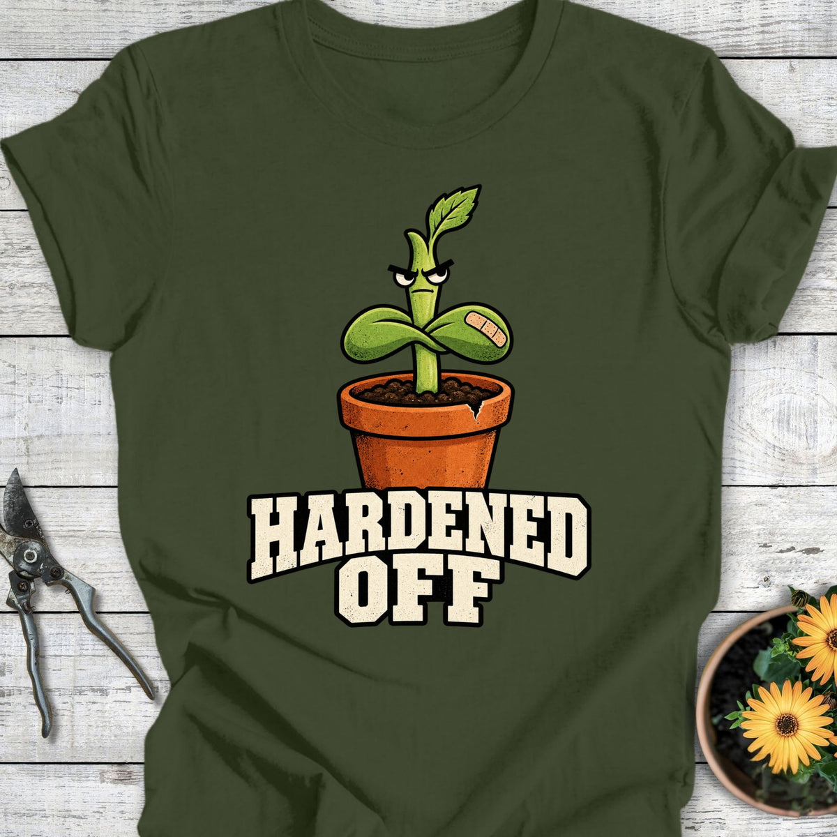 Printify T-Shirt Military Green / S Hardened Off T-Shirt