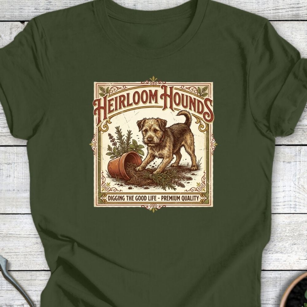 Printify T-Shirt Military Green / S Heirloom Hounds T-Shirt