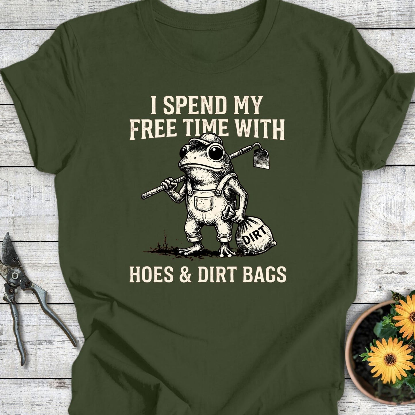 Printify T-Shirt Military Green / S Hoes & Dirt Bags T-Shirt