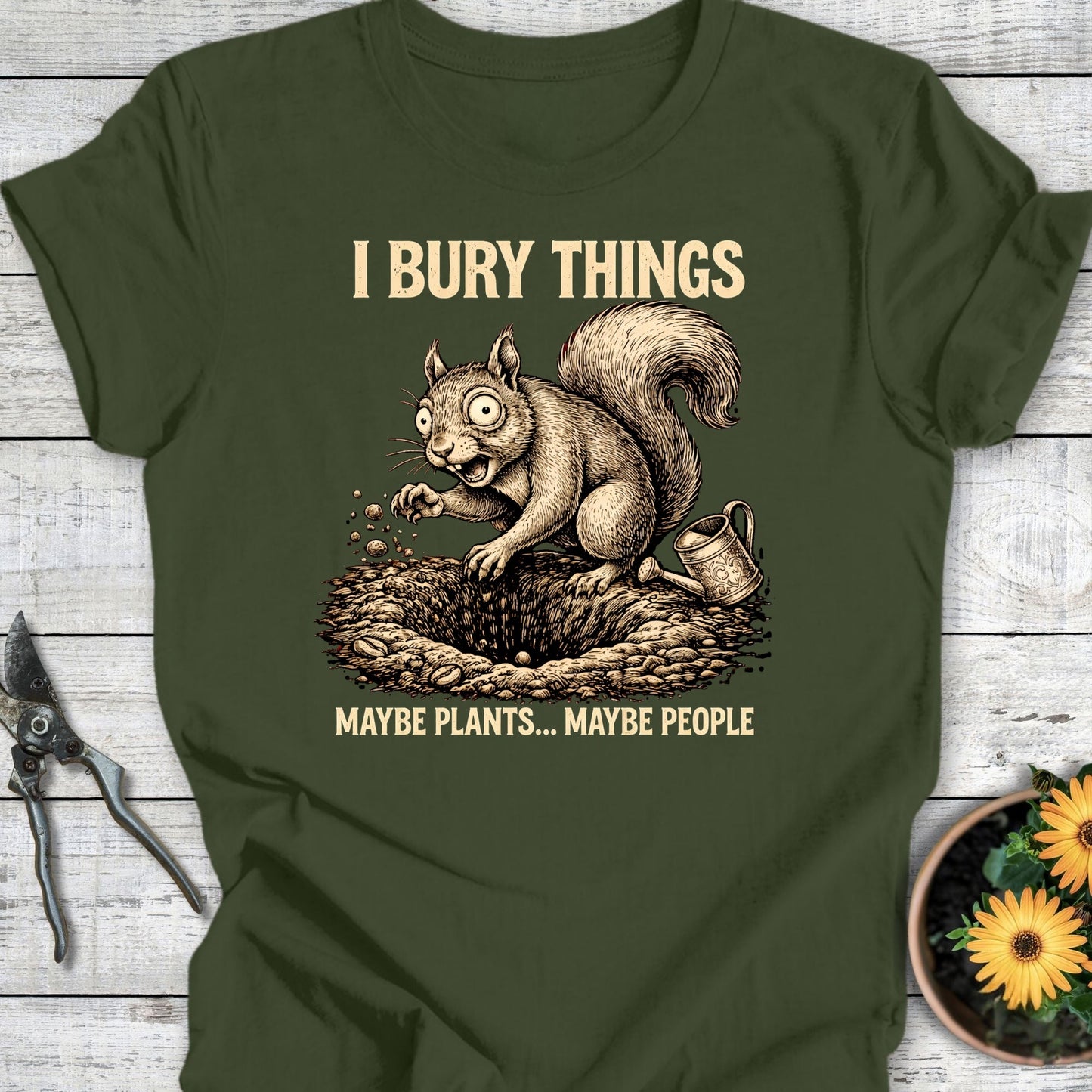 Printify T-Shirt Military Green / S I Bury Things II T-Shirt