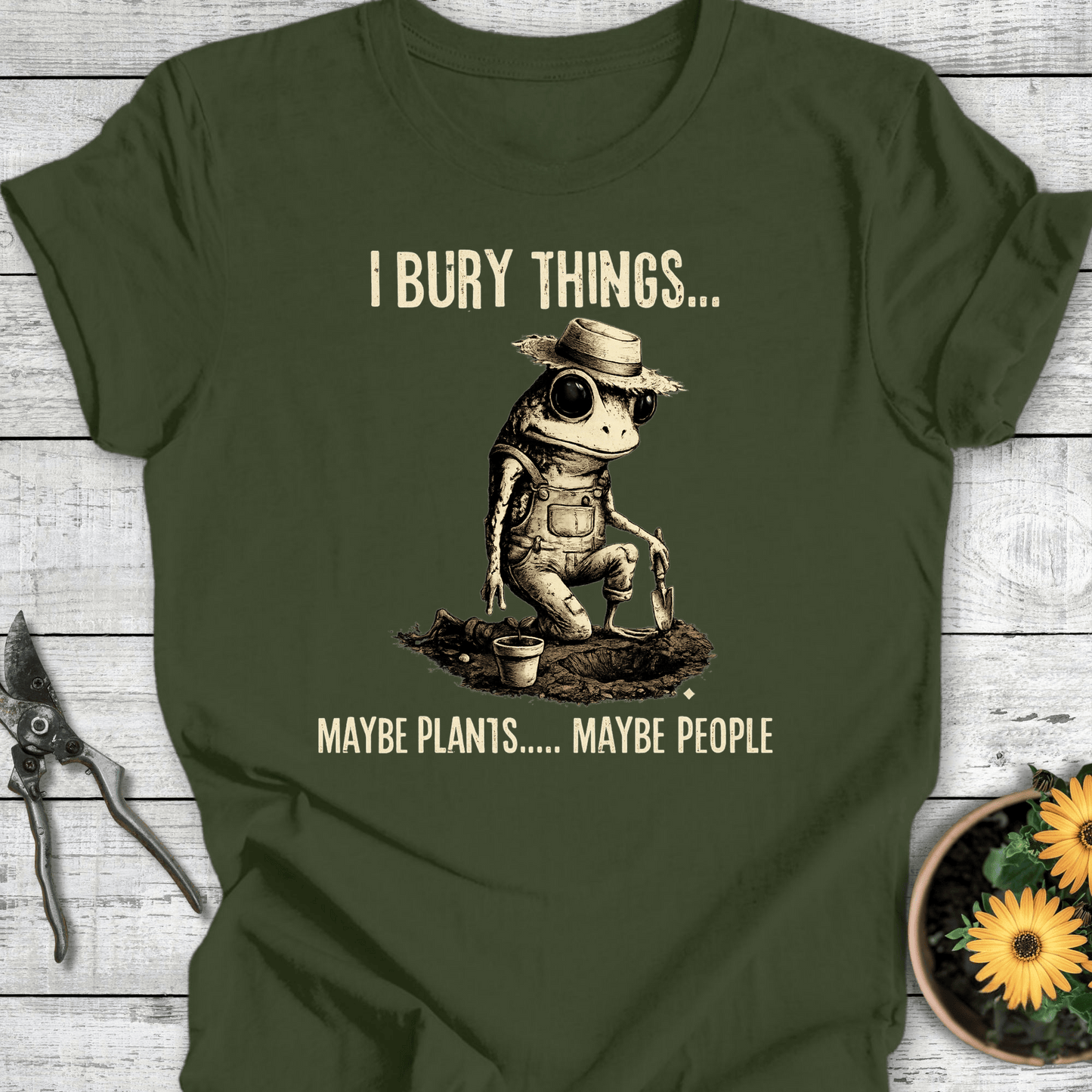 Printify T-Shirt Military Green / S I Bury Things T-Shirt