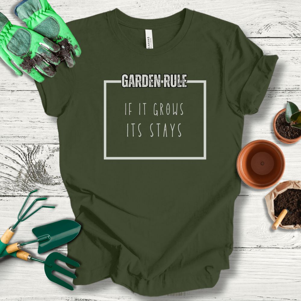 Printify T-Shirt Military Green / S If It Grows It Stays