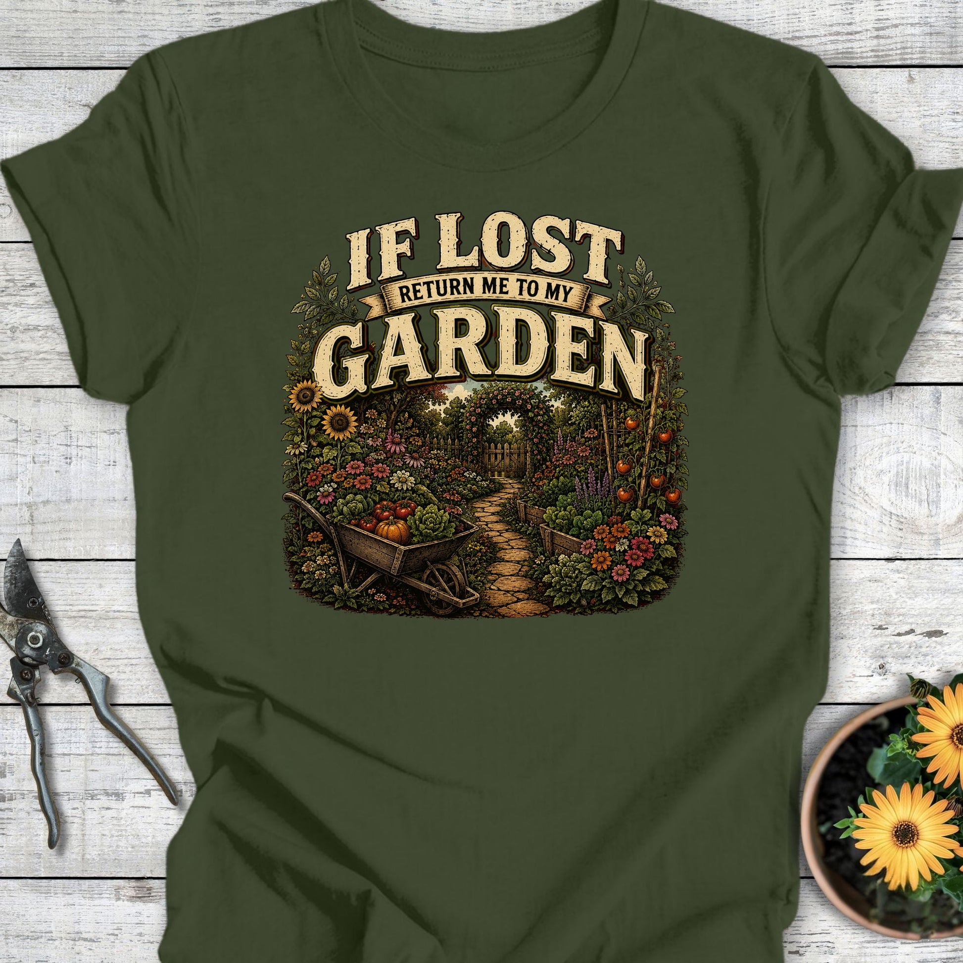 Printify T-Shirt Military Green / S If Lost T-Shirt