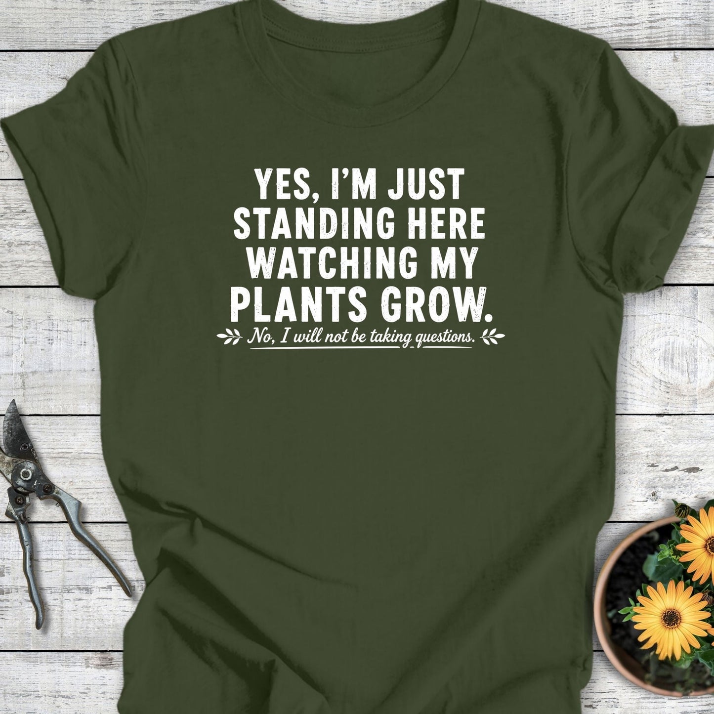 Printify T-Shirt Military Green / S Just Standing T-Shirt