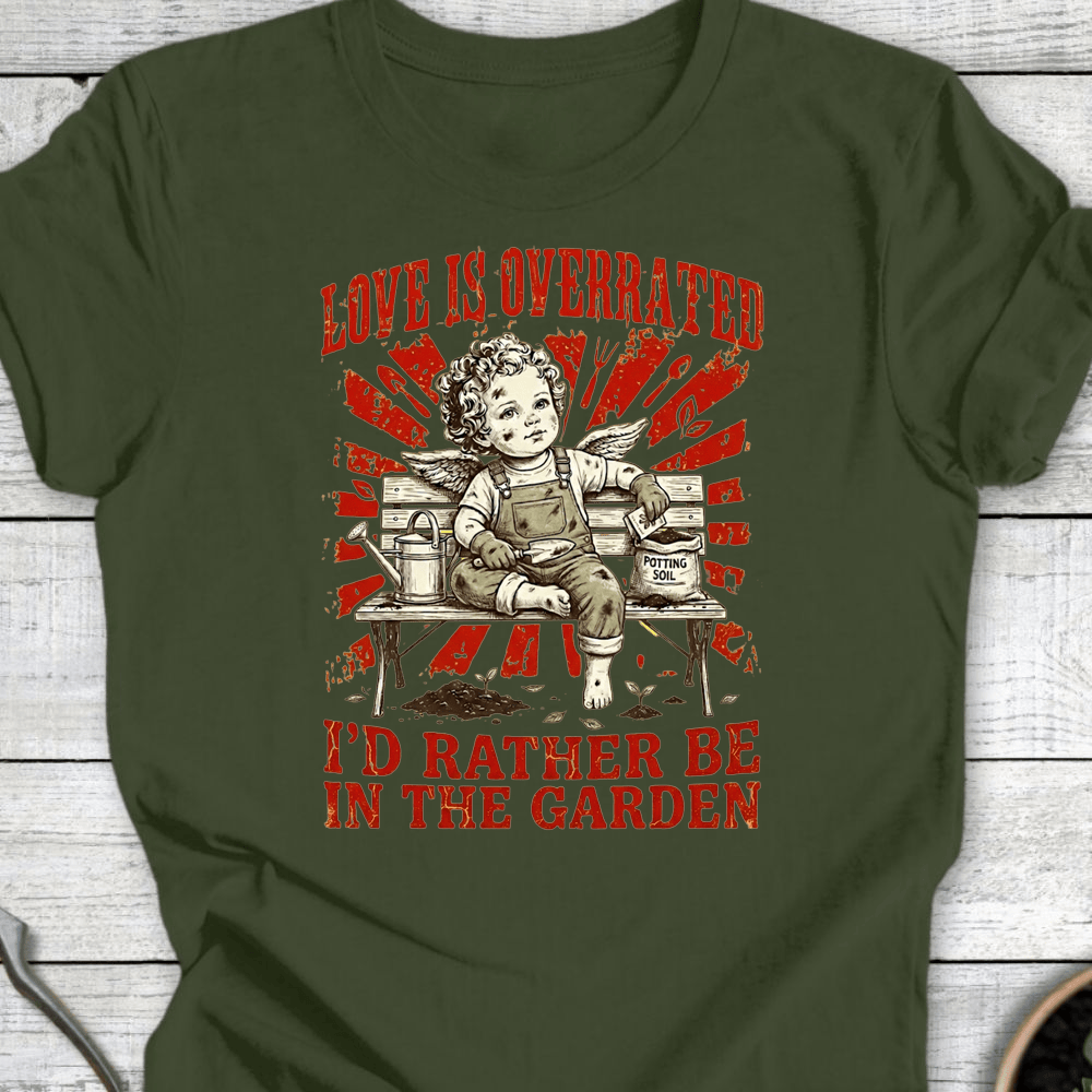 Printify T-Shirt Military Green / S Love Is Overrated T-Shirt