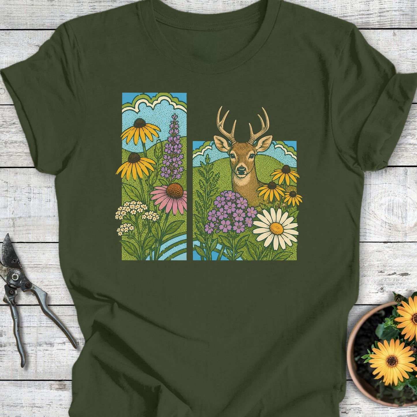 Printify T-Shirt Military Green / S Meadow  Watch T-Shirt
