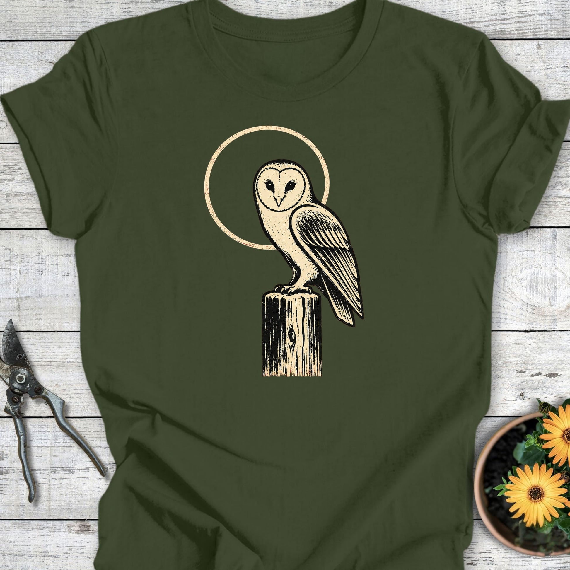 Printify T-Shirt Military Green / S Moonlit Watch T-Shirt