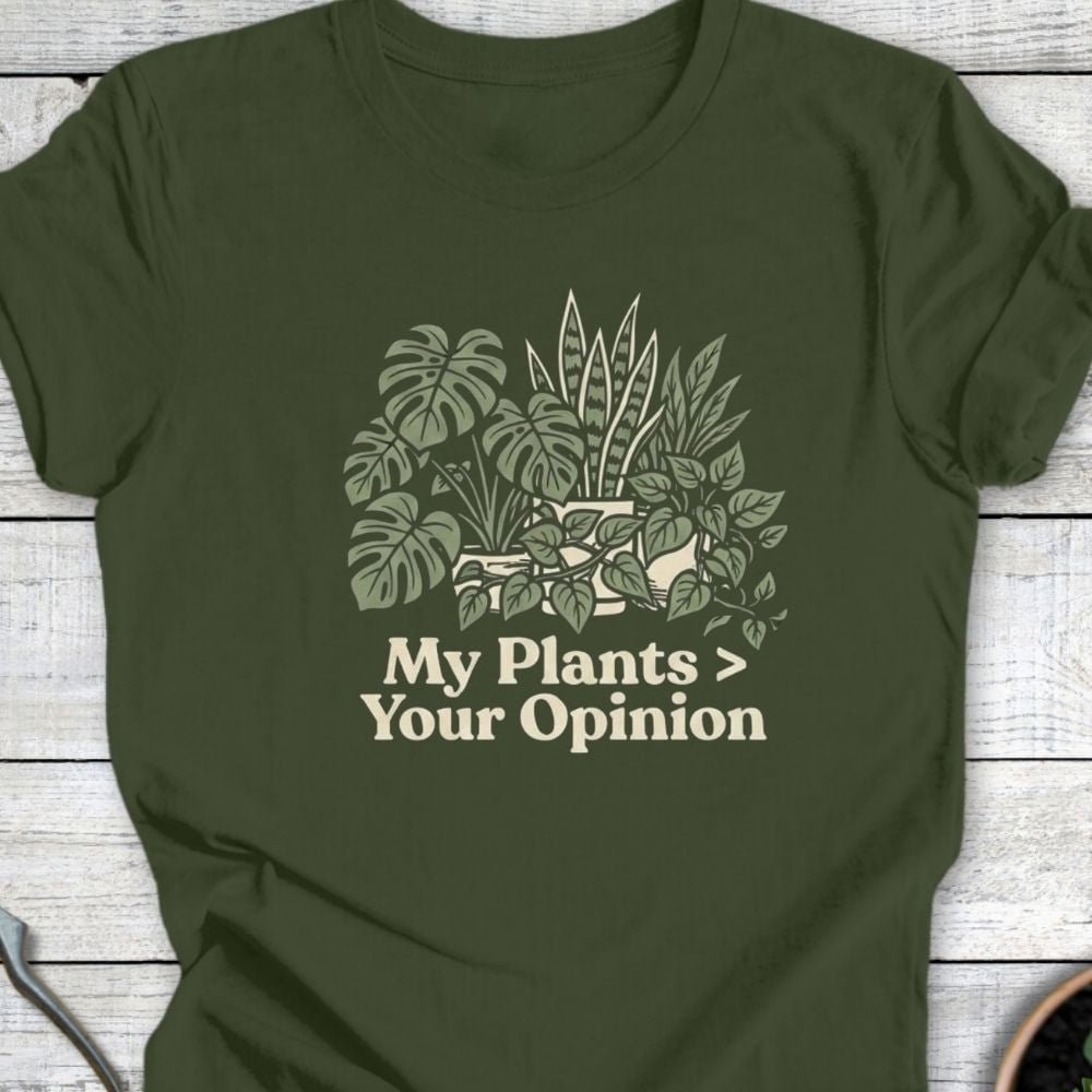 Printify T-Shirt Military Green / S My Plant T-Shirt
