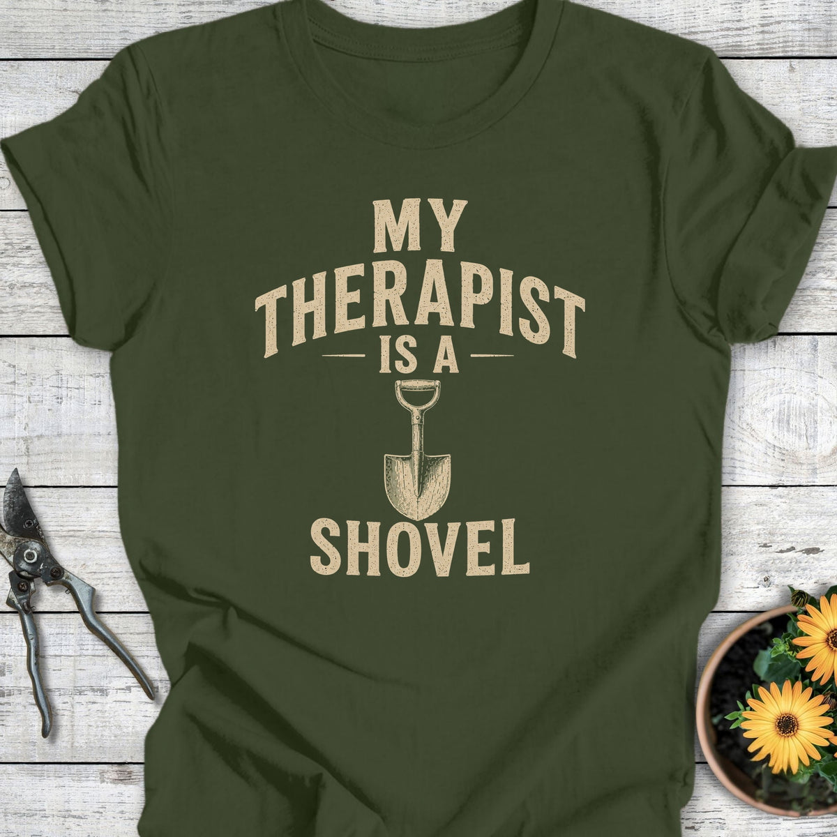 Printify T-Shirt Military Green / S My Therapist T-Shirt