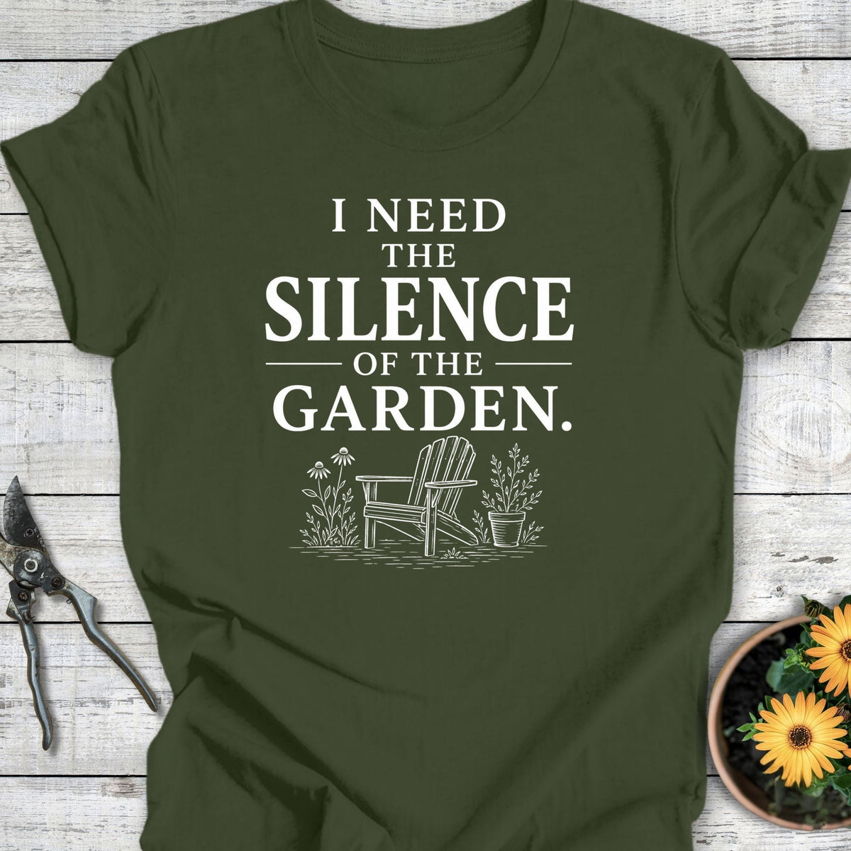 Printify T-Shirt Military Green / S Need the Silence T-Shirt