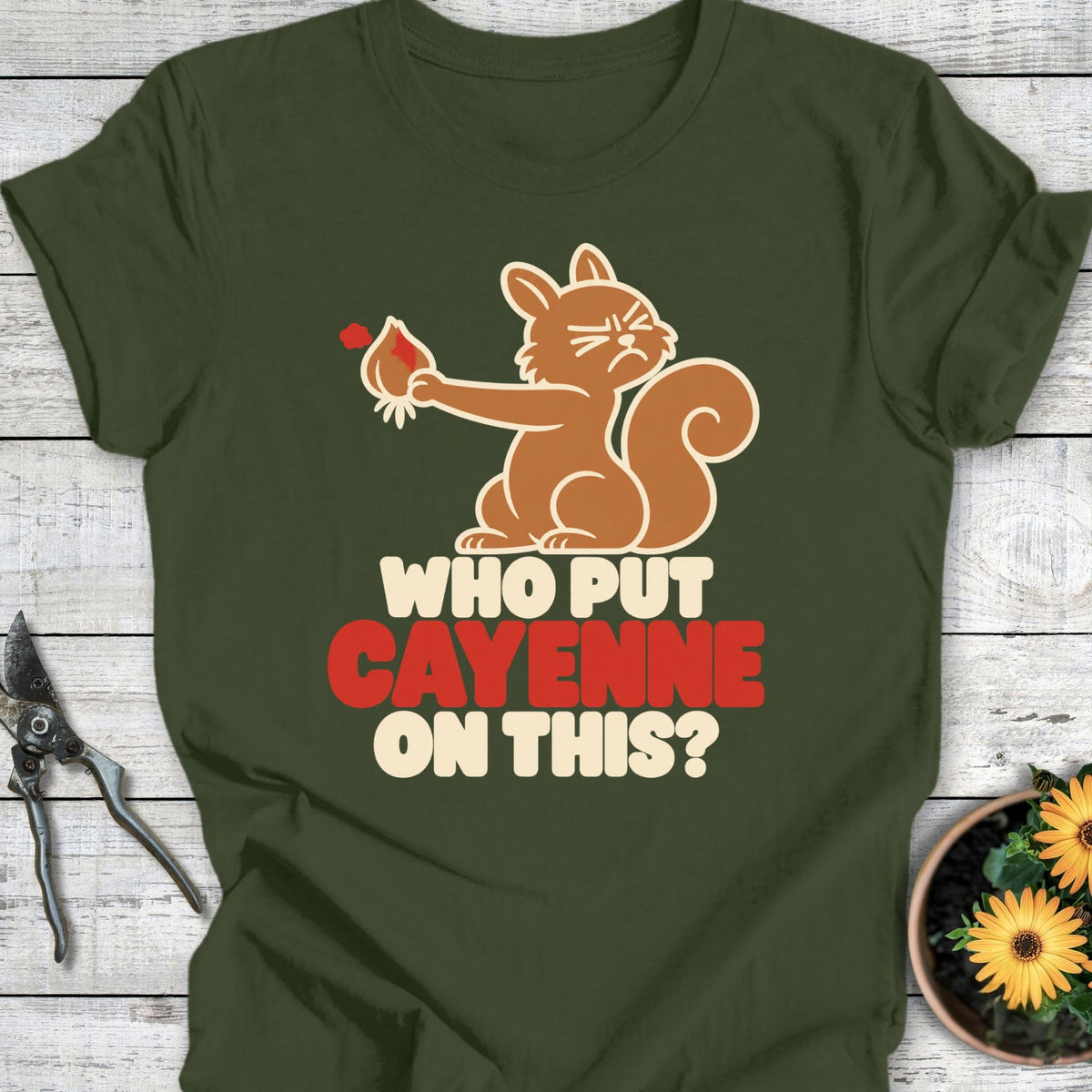 Printify T-Shirt Military Green / S No Cayenne T-Shirt