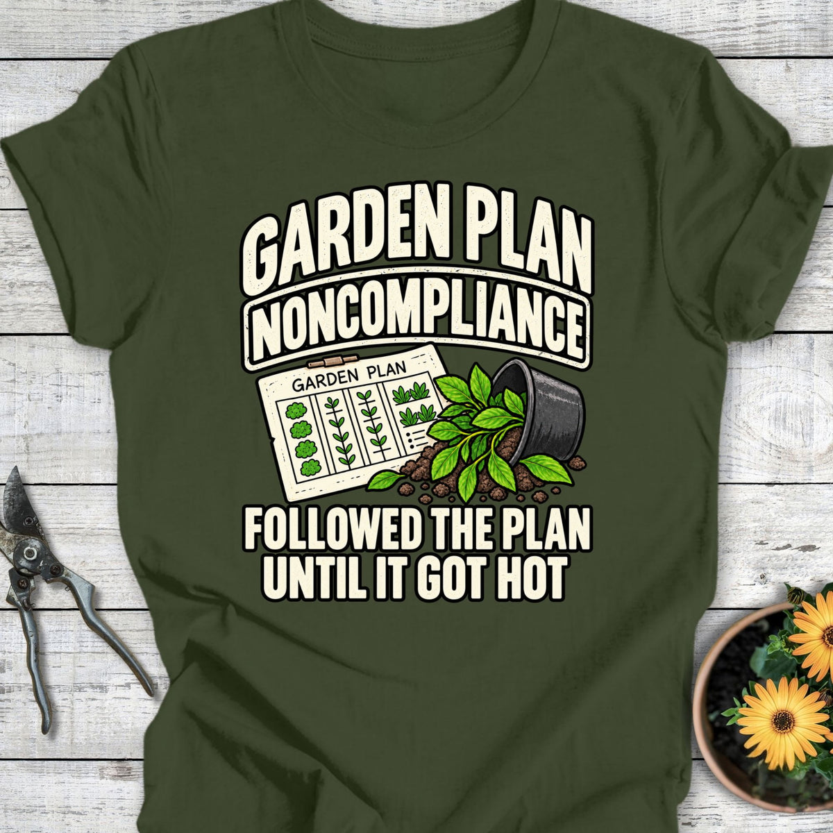 Printify T-Shirt Military Green / S Noncompliance T-Shirt