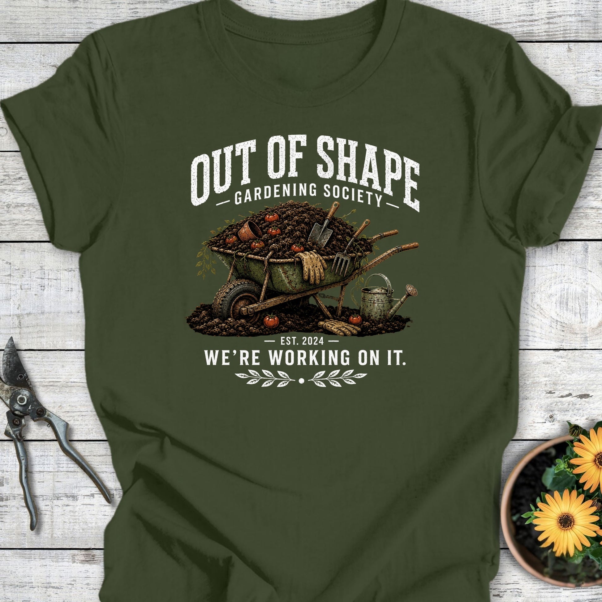 Printify T-Shirt Military Green / S Out of Shape T-Shirt