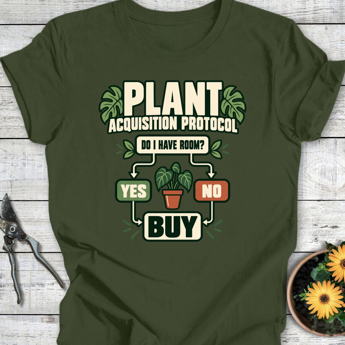 Printify T-Shirt Military Green / S Plant Acquisition T-Shirt