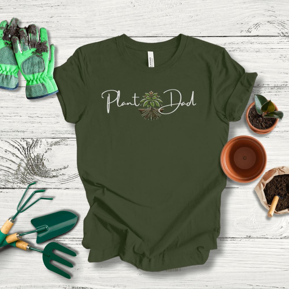 Printify T-Shirt Military Green / S Plant Dad T-Shirt