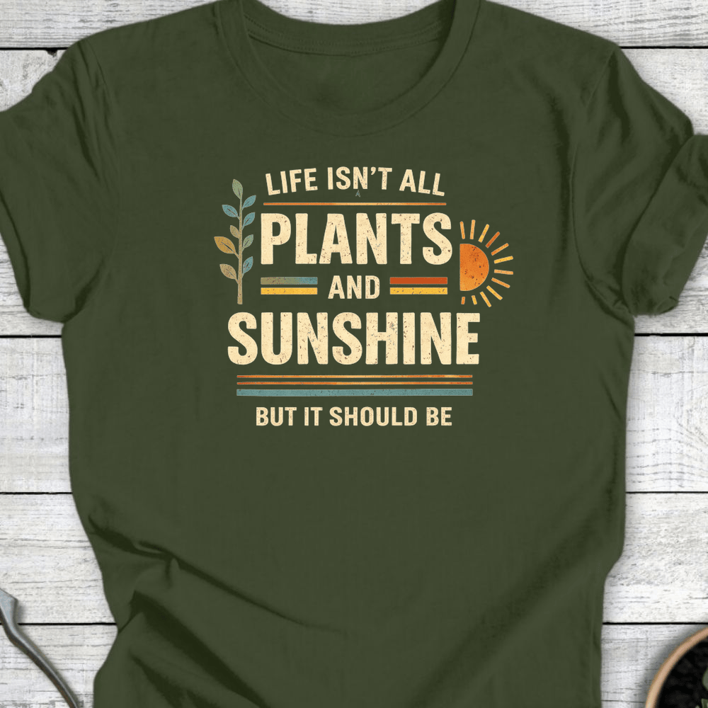 Printify T-Shirt Military Green / S Plants & Sunshine T-Shirt