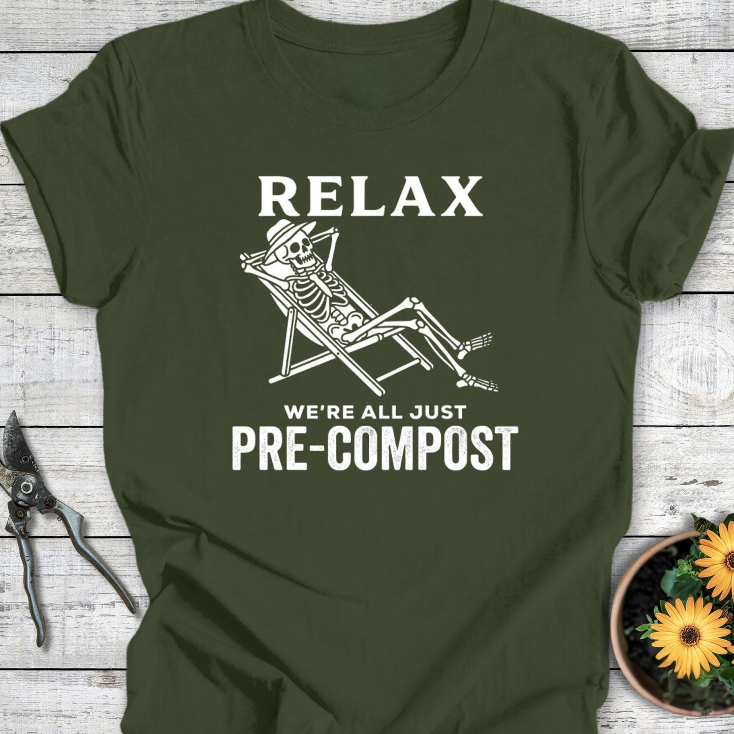 Printify T-Shirt Military Green / S Pre-Compost T-Shirt