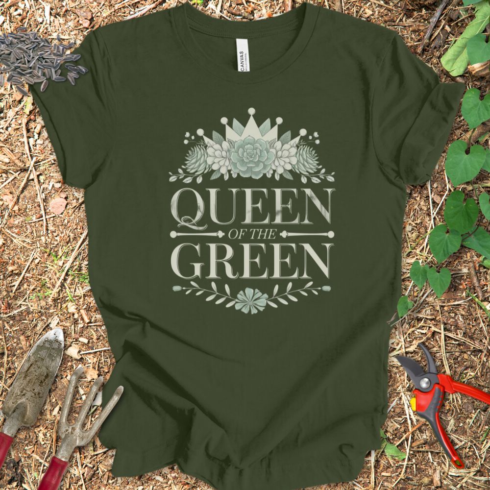 Printify T-Shirt Military Green / S Queen of the Green