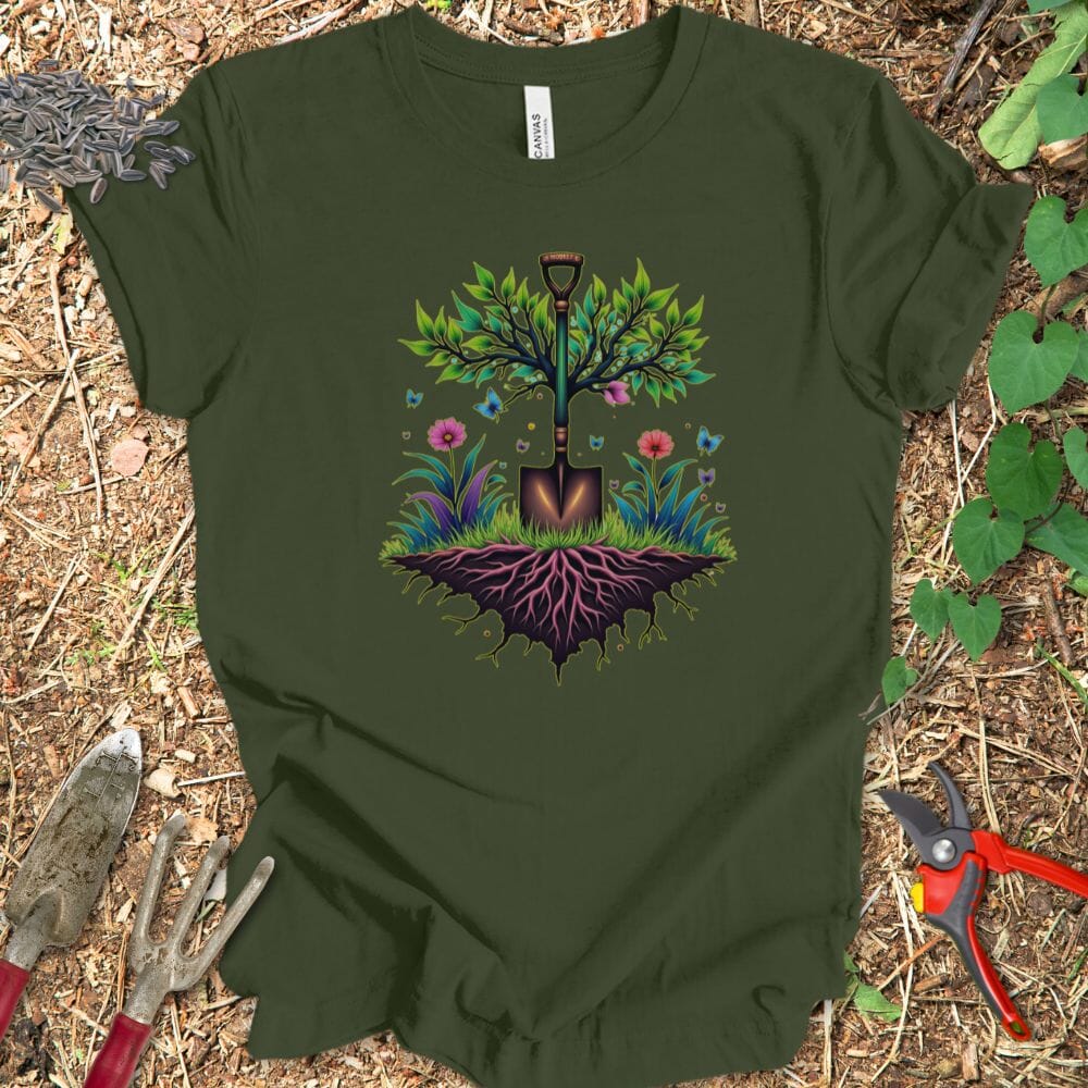 Printify T-Shirt Military Green / S Roots of Growth