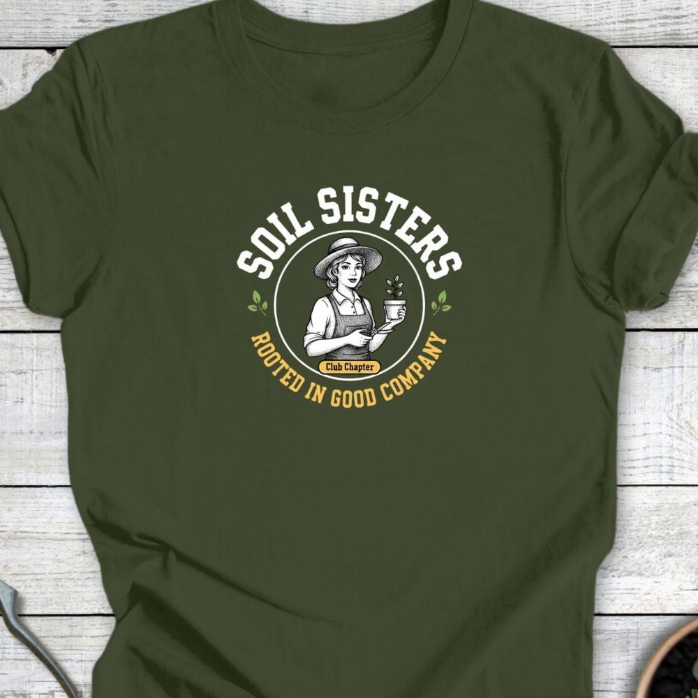 Printify T-Shirt Military Green / S Soil Sisters Version 2 T-Shirt