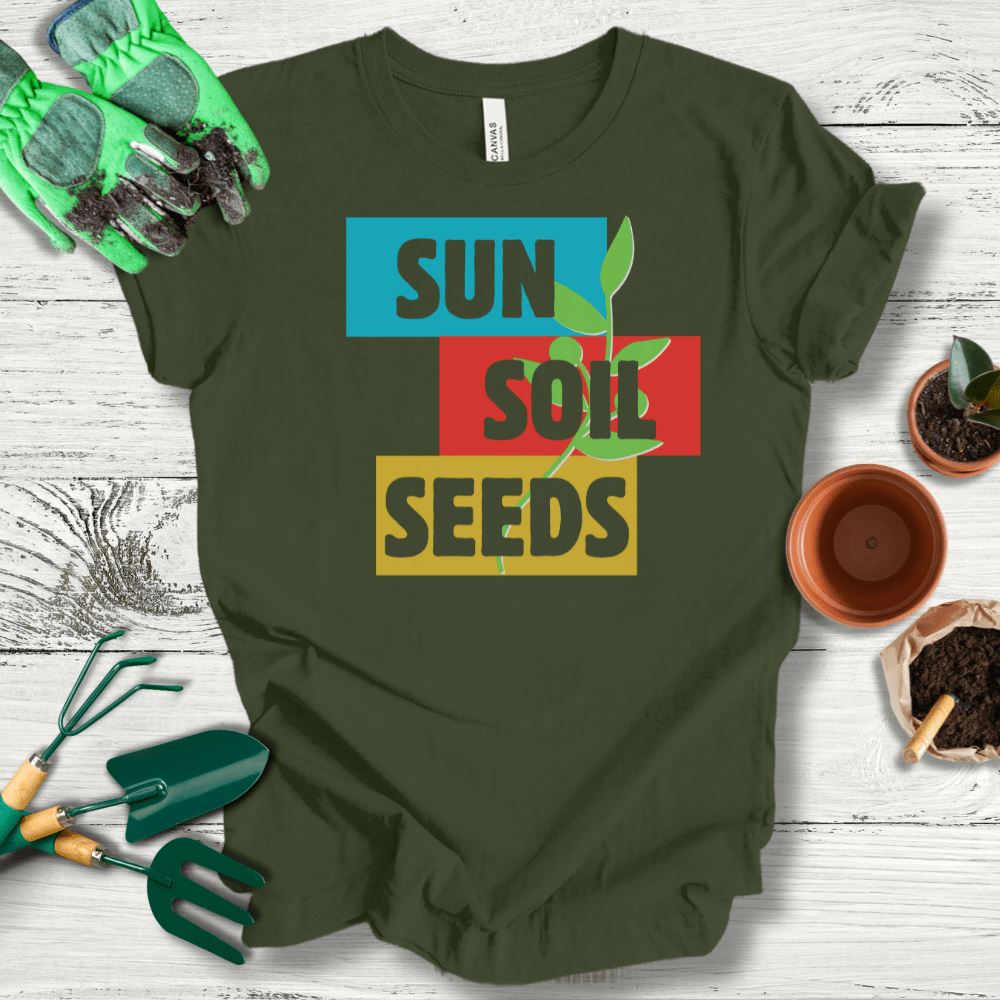 Printify T-Shirt Military Green / S Sun Soil Seeds