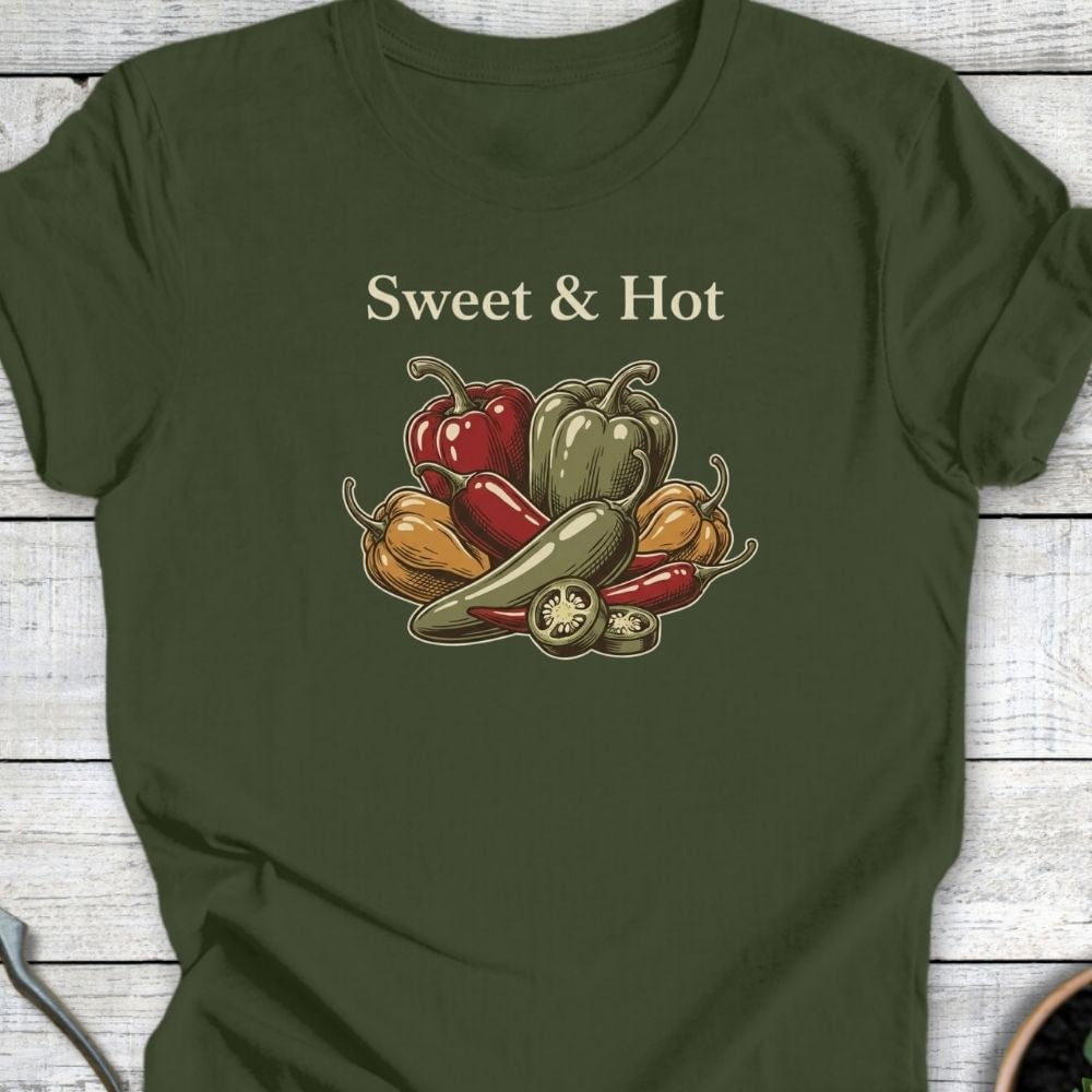 Printify T-Shirt Military Green / S Sweet & Hot T-Shirt