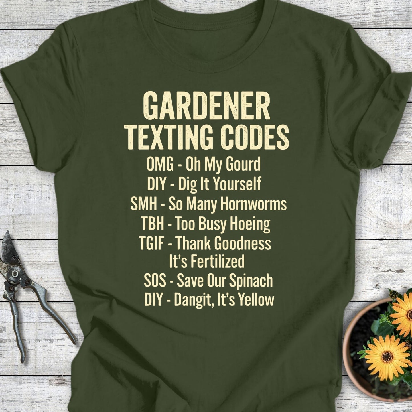 Printify T-Shirt Military Green / S Texting Code T-Shirt
