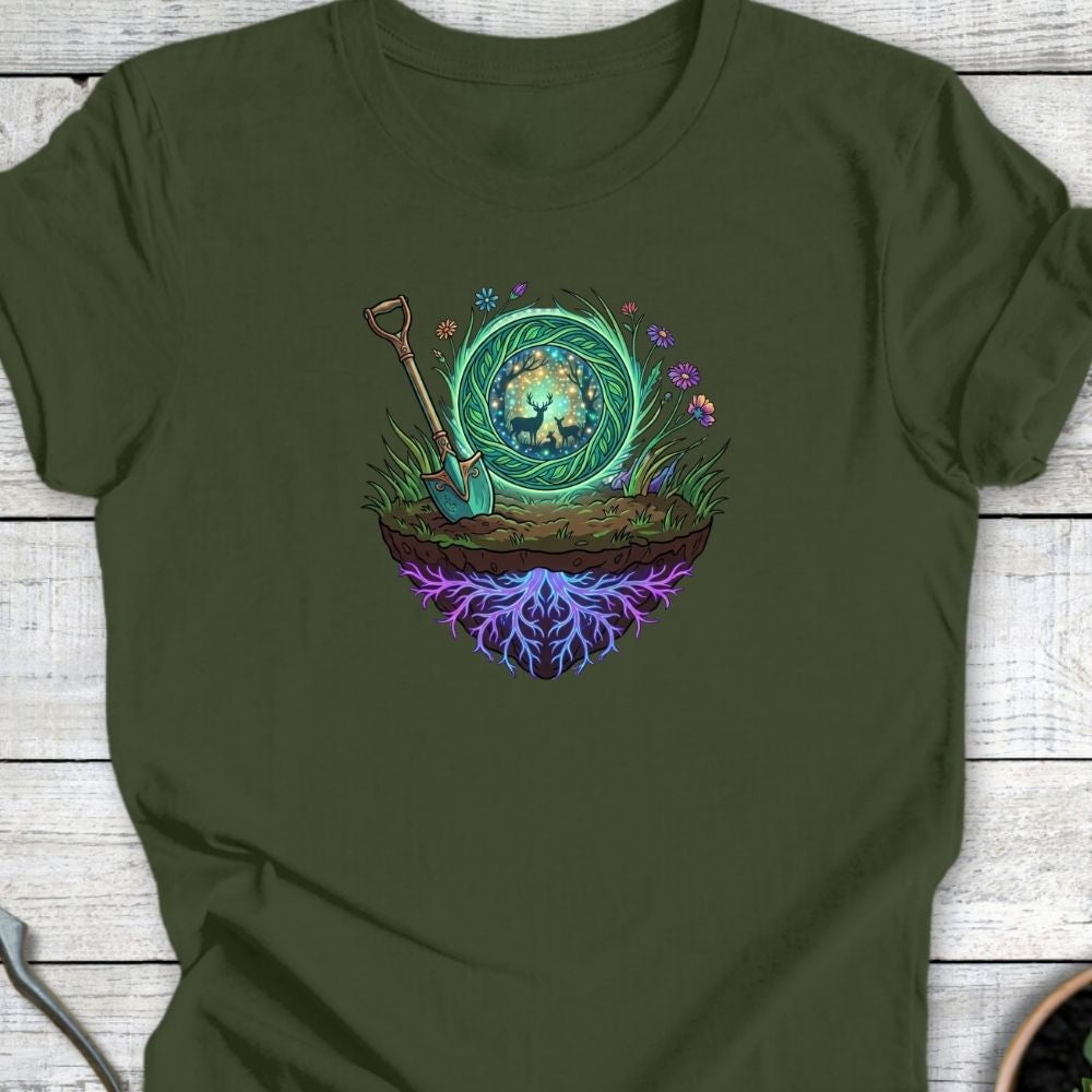 Printify T-Shirt Military Green / S The Garden Portal T-Shirt