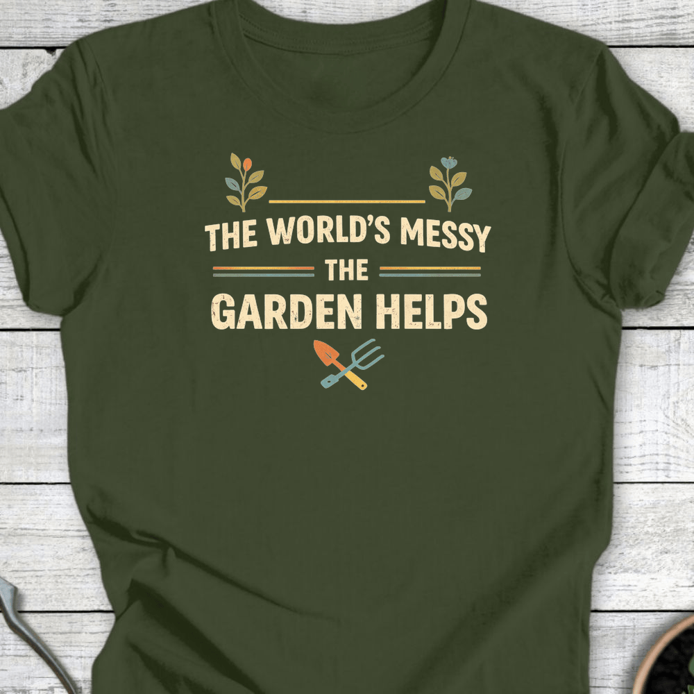 Printify T-Shirt Military Green / S The World's Messy T-Shirt