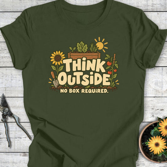 Printify T-Shirt Military Green / S Think Outside T-Shirt
