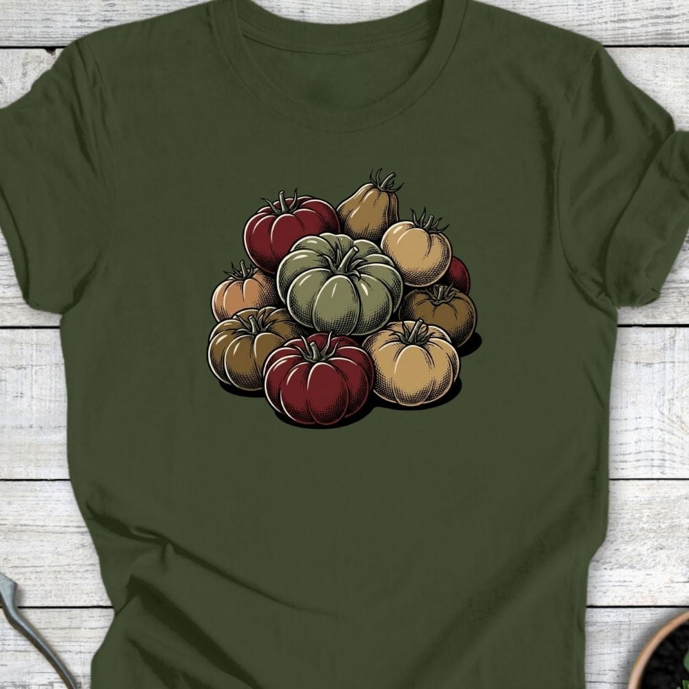 Printify T-Shirt Military Green / S Tomato Pile T-Shirt