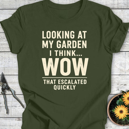 Printify T-Shirt Military Green / S Wow T-Shirt