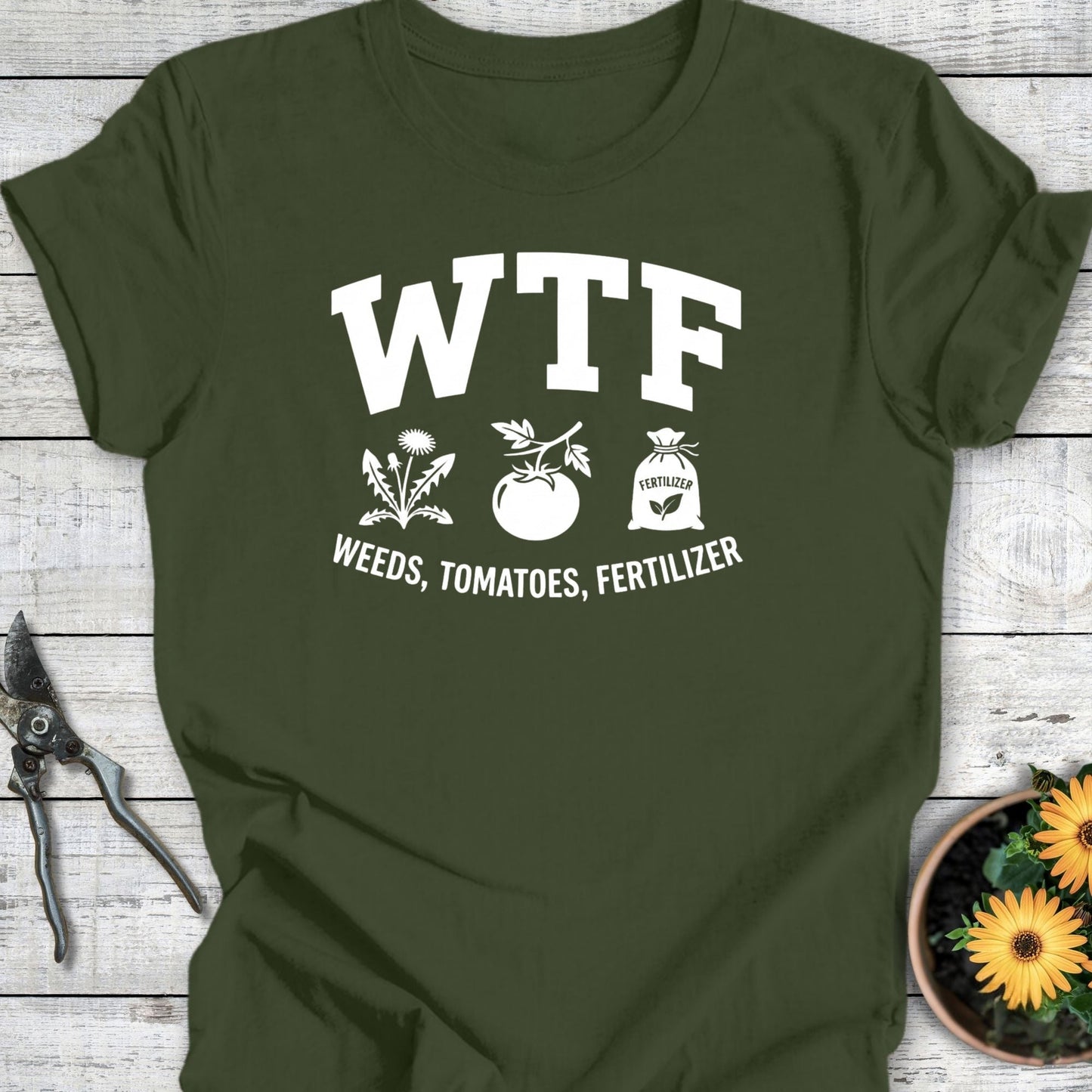 Printify T-Shirt Military Green / S WTF T-Shirt