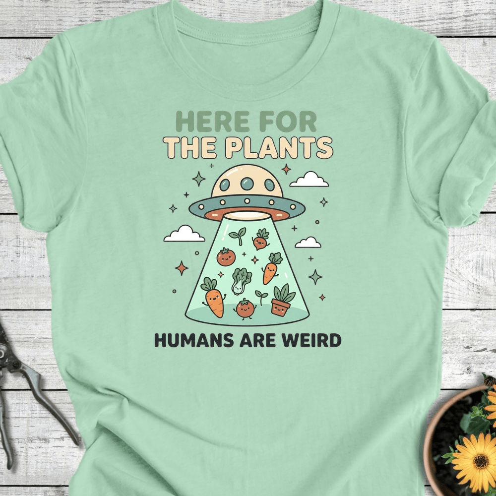 Printify T-Shirt Mint / S Here for the Plants T-Shirt
