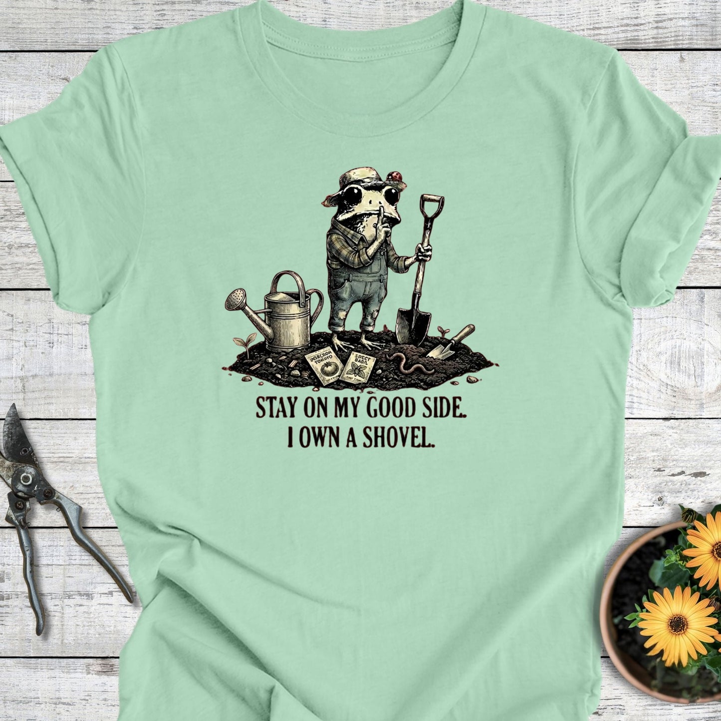 Printify T-Shirt Mint / S I Own A Shovel T-Shirt