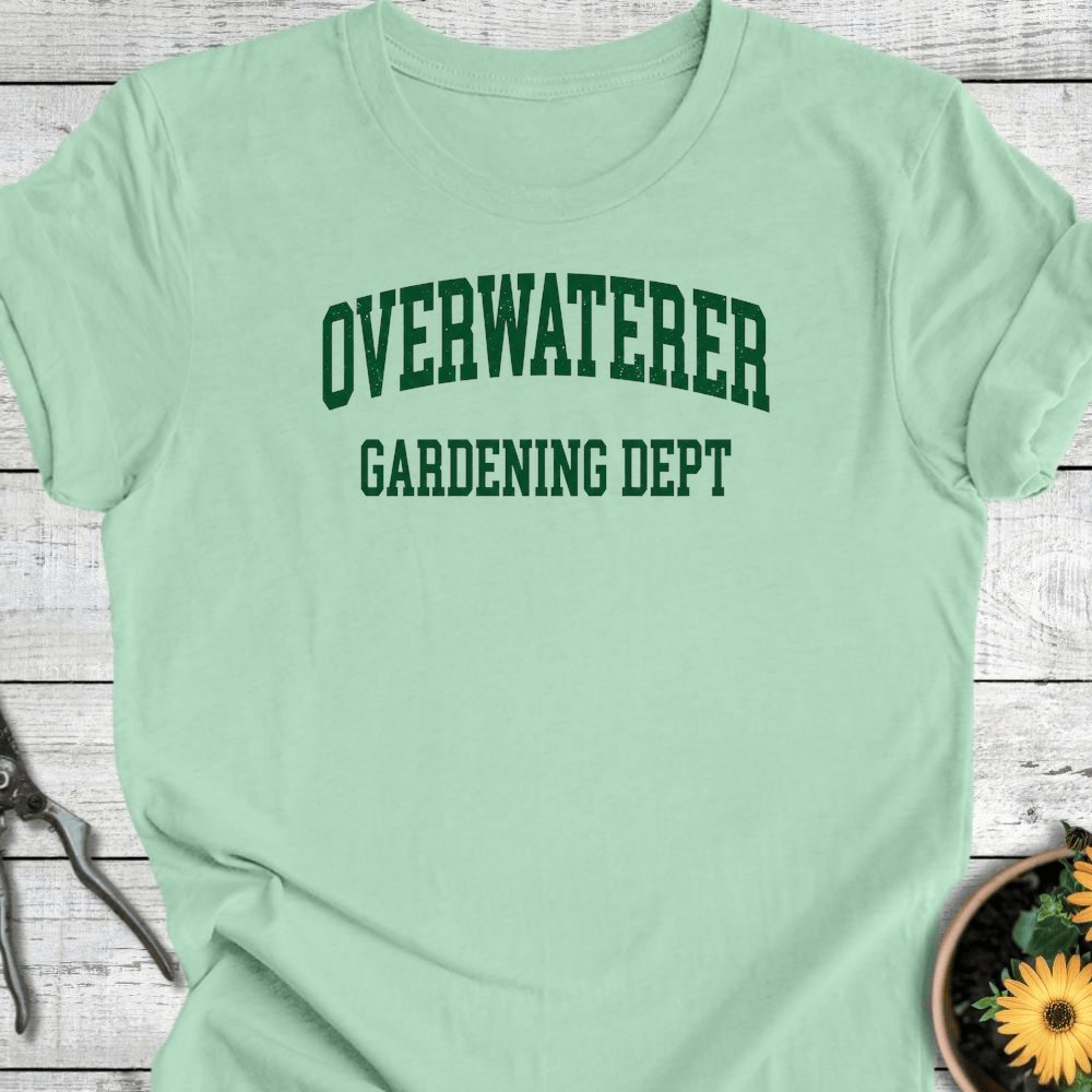 Printify T-Shirt Mint / S Overwaterer Gardening Dept T-Shirt