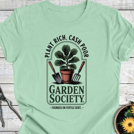 Printify T-Shirt Mint / S Plant Rich, Cash Poor