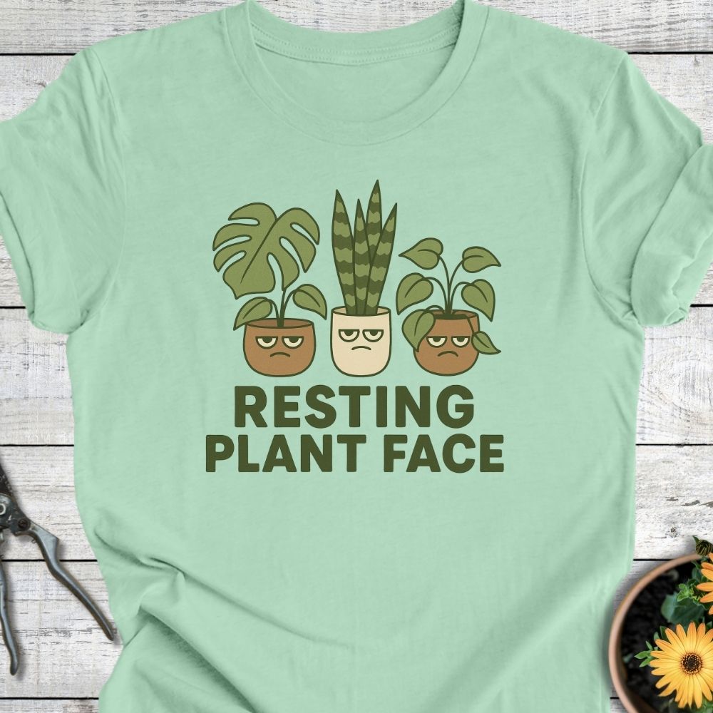 Printify T-Shirt Mint / S Resting Plant Face