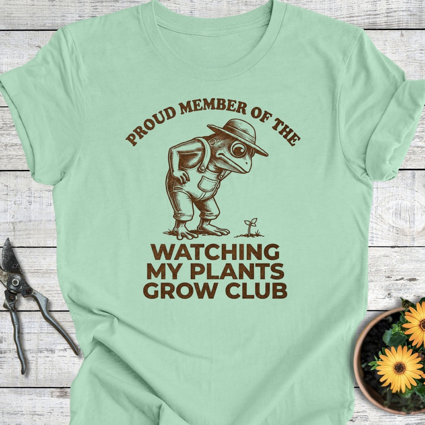 Printify T-Shirt Mint / S Watching My Plants T-Shirt