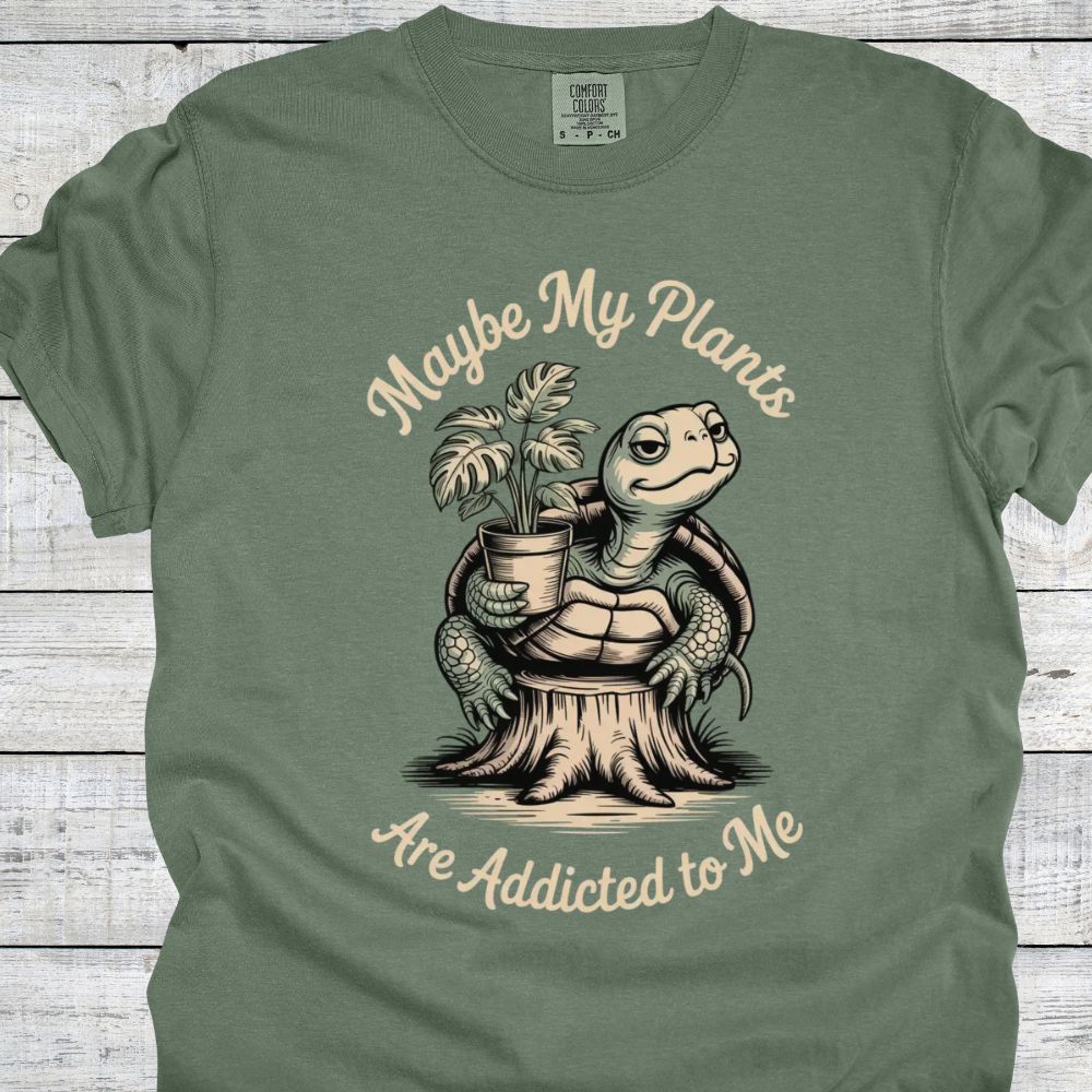 Printify T-Shirt Moss / S Maybe My Plants...