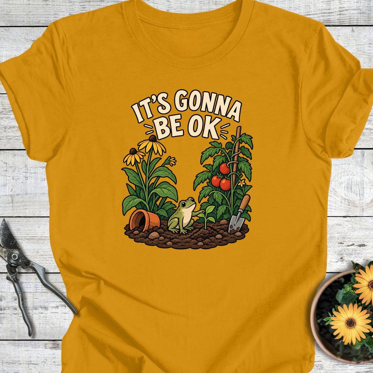 Printify T-Shirt Mustard / S Be Ok T-Shirt