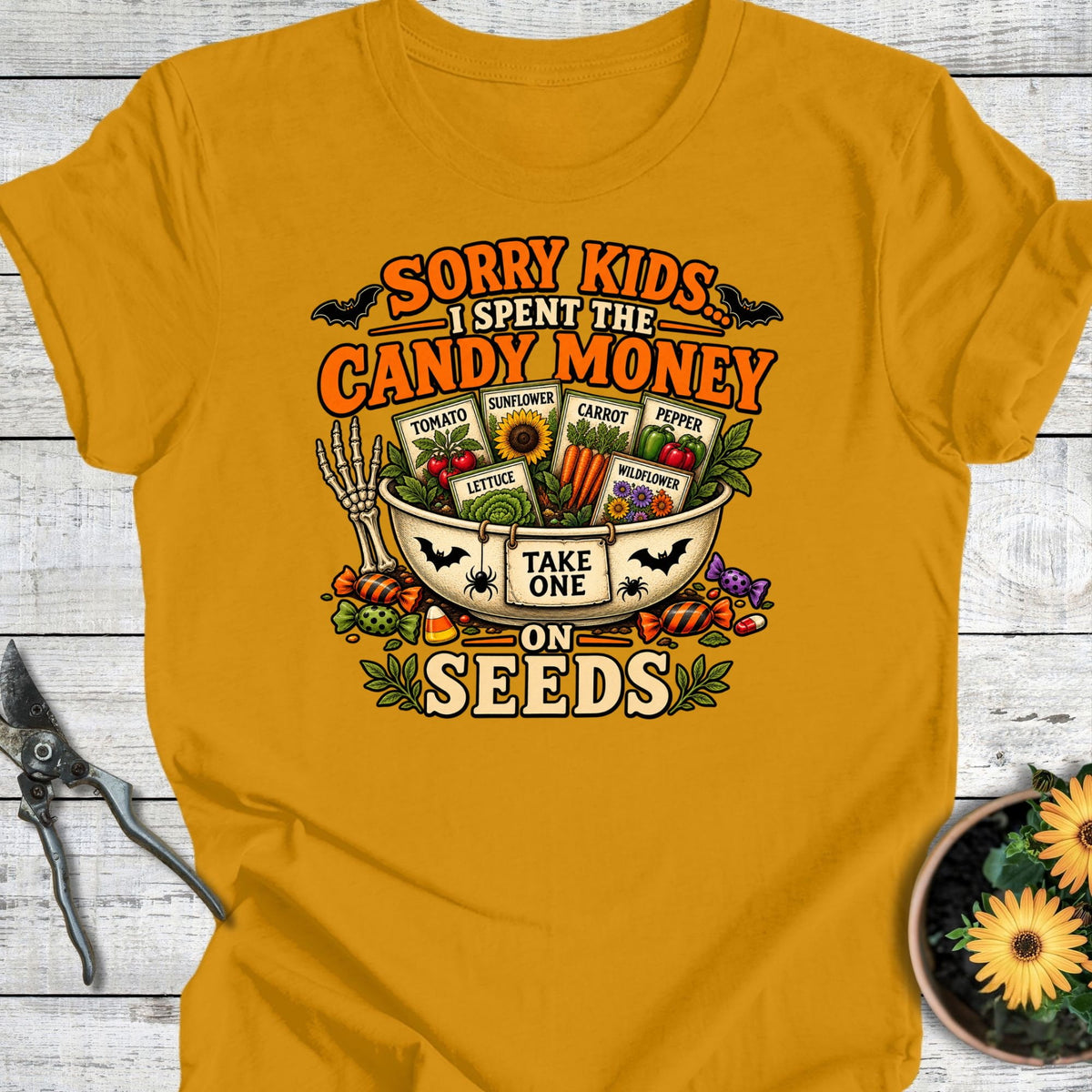 Printify T-Shirt Mustard / S Candy Money T-Shirt